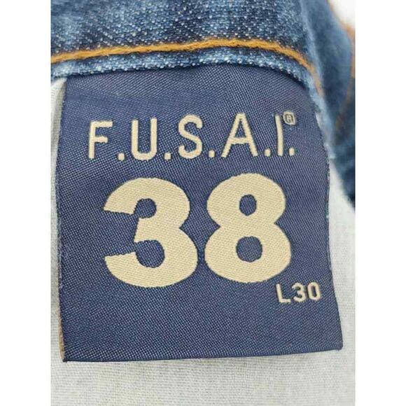 FUSAI 1997 men's medium wash regular fit jeans in size 38 - Picture 6 of 6